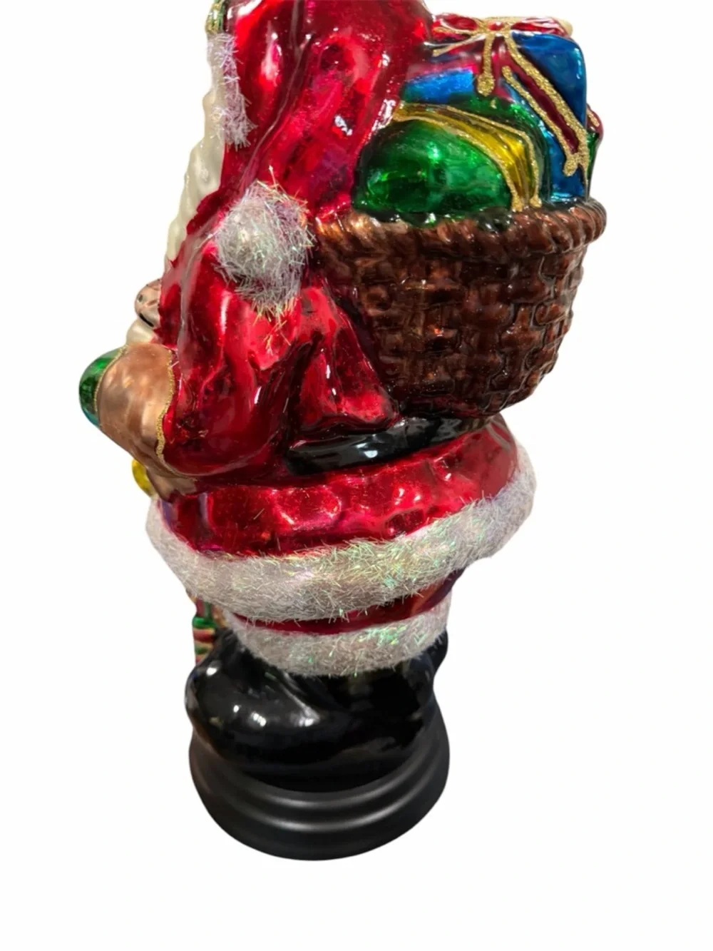 Vintage Livng Quarters Santa Claus Figurine Shiny Blown Glass Large 13 1/2” RARE